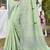 light green linen woven work traditional saree