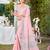 light pink linen woven work traditional saree