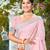 light pink linen woven work traditional saree