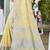 yellow linen woven work traditional saree