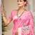 pink cottan silk blend with meena woven work traditional saree