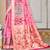 pink cottan silk blend with meena woven work traditional saree