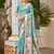 blue cottan silk blend with meena woven work traditional saree