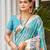 blue cottan silk blend with meena woven work traditional saree