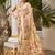 beige cottan silk blend with meena woven work traditional saree