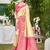 pink silk blend woven work traditional saree