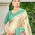turquoise silk blend woven work traditional saree