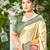green silk blend woven work traditional saree