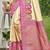rani pink silk blend woven work traditional saree