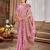 pink cottan silk blend with meena woven work traditional saree