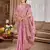 pink cottan silk blend with meena woven work traditional saree