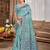 sky blue cottan silk blend with meena woven work traditional saree