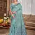 sky blue cottan silk blend with meena woven work traditional saree