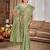 green cottan silk blend with meena woven work traditional saree