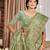 green cottan silk blend with meena woven work traditional saree