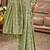 green cottan silk blend with meena woven work traditional saree