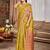 yellow cottan silk blend with meena woven work traditional saree