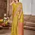 yellow cottan silk blend with meena woven work traditional saree