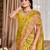 yellow cottan silk blend with meena woven work traditional saree