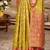 yellow cottan silk blend with meena woven work traditional saree