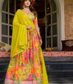 Yellow Smart Printed Lehenga Choli 