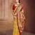 yellow cottan silk blend with meena woven work traditional saree