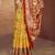 yellow cottan silk blend with meena woven work traditional saree