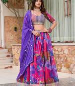Lavender Printed Lehenga Choli
