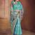 sky blue cottan silk blend with meena woven work traditional saree