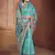 sky blue cottan silk blend with meena woven work traditional saree