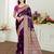 purple satin silk blend woven work traditional saree