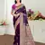purple satin silk blend woven work traditional saree