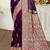 purple satin silk blend woven work traditional saree