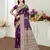 violet   satin silk blend woven work traditional saree