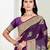 violet  satin silk blend woven work traditional saree