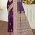 violet  satin silk blend woven work traditional saree