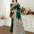 green satin silk blend woven work traditional saree