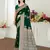 green satin silk blend woven work traditional saree