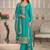 Sea green color viscose chiniya silk fabric ethnic embroidered salwar kameez