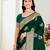 green satin silk blend woven work traditional saree