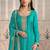 Sea green color viscose chiniya silk fabric ethnic embroidered salwar kameez