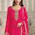 Pink color viscose chiniya silk fabric ethnic embroidered salwar kameez
