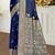 navy blue satin silk blend woven work traditional saree