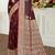 maroon satin silk blend woven work traditional saree