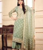 Pista color elegant organza fabric embroidered suit