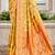yellow cottan silk blend with meena woven work traditional saree