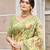green cottan silk blend with meena woven work traditional saree