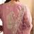 Pink color elegant organza fabric designer embroidered suit
