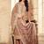 Brown color elegant organza fabric designer embroidered suit