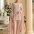 Peach georgette embroidered suit semi stitched